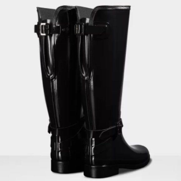 Hunter Women's Refined Adjustable Tall Gloss Rain Boots NIB Size 6 - Picture 2 of 4
